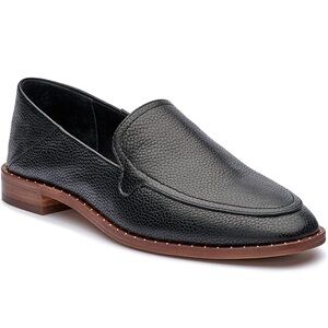 Venice Camuto Cretinian Black Leather Loafers Size 9.5